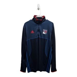 New York Rangers adidas climalite Quarter-Zip Pullover Jacket - Blue